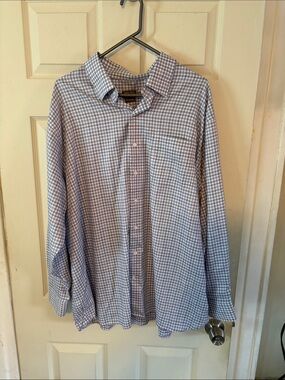 Classic Light Blue Gingham Dress Shirt - Men's